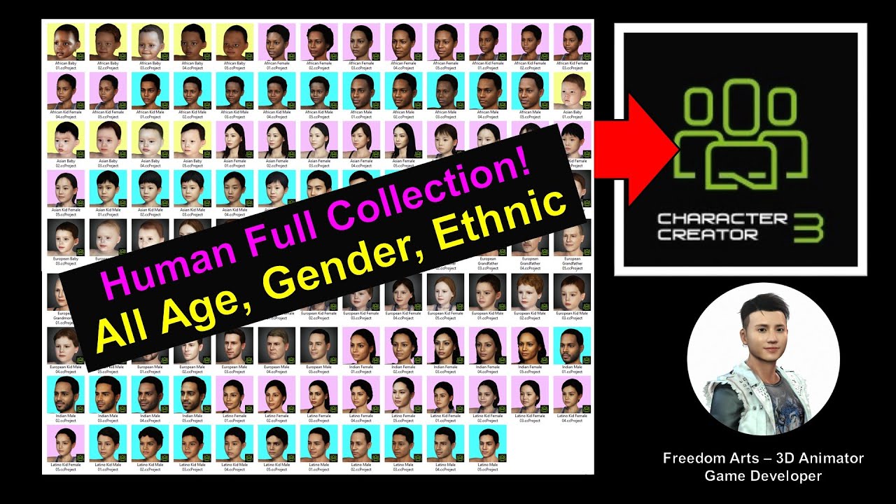 All Ethnicity + Ages + Gender – 3D Avatar Massive Collection – Character Creator 3.4
