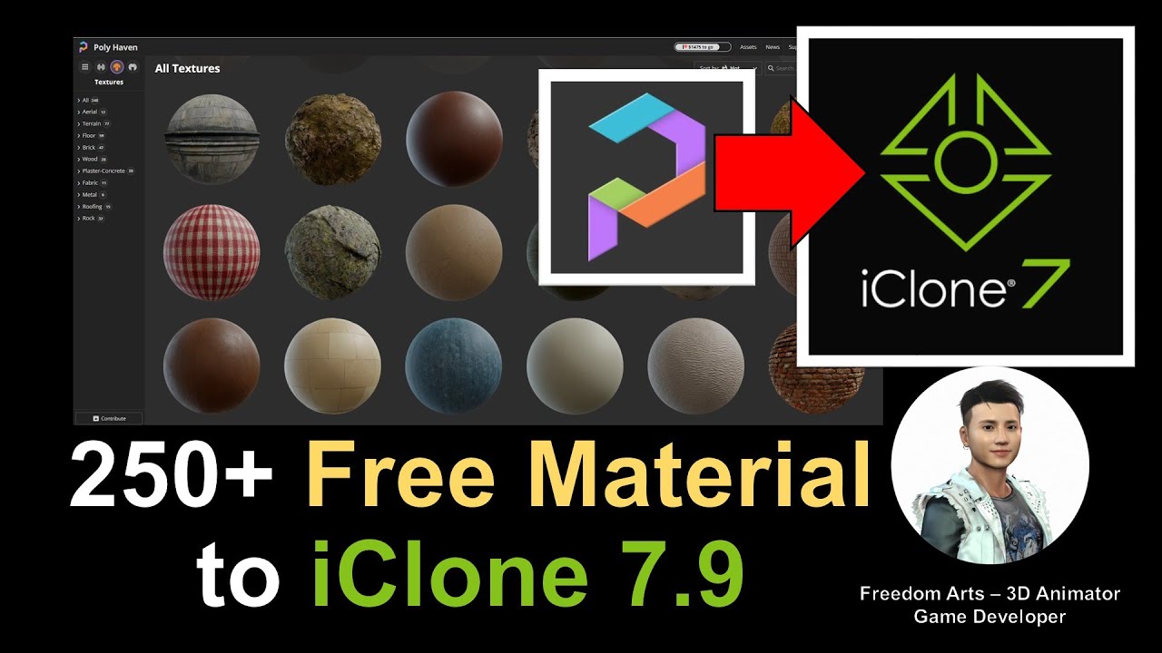 250+ Free Material Texture to iClone 7.9 – Poly Haven to iClone 7.9 Tutorial