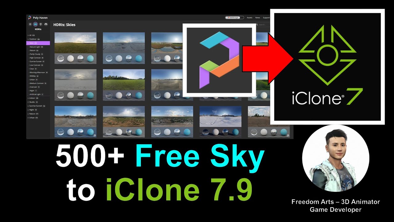 500+ Free Sky HDRI to iClone 7.9 – Poly Haven to iClone 7.9 Tutorial