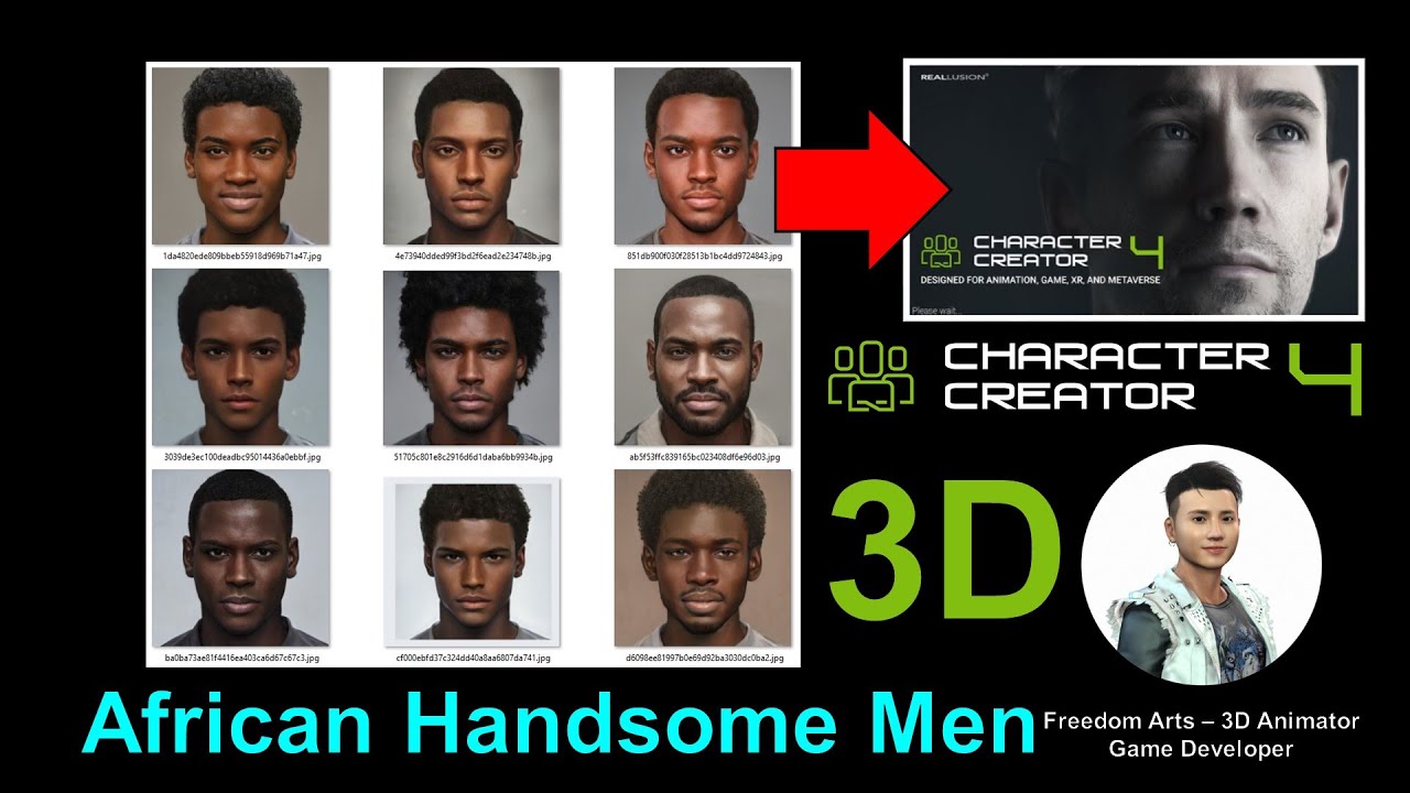 African Handsome Men Headshot Pack 01 – Character Creator 4 – High Quality Headshot Photo – Shared