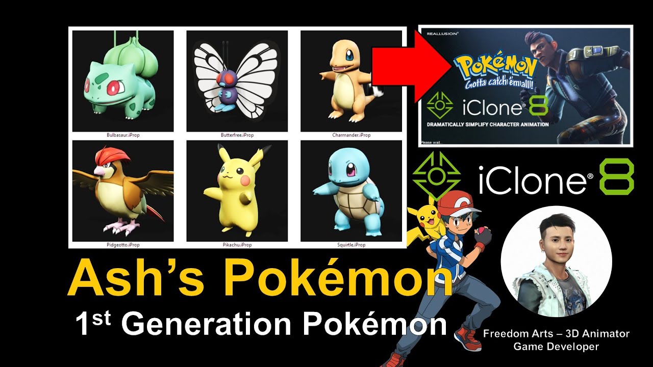 Ash’s Pokemon 1st Generation for iClone 7 & 8 & Character Creator 4 – Shared