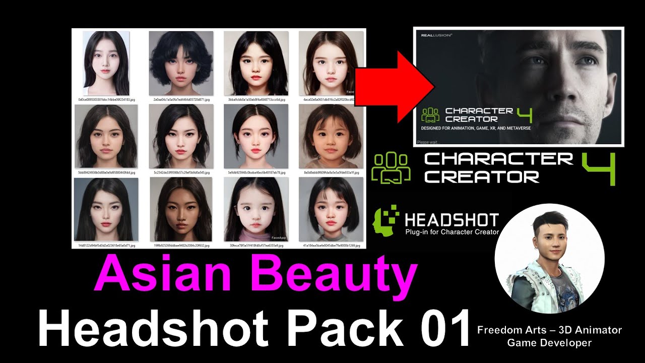 Asian Beauty Headshot Pack 01 – Character Creator 4 – High Quality Headshot Photo – Shared