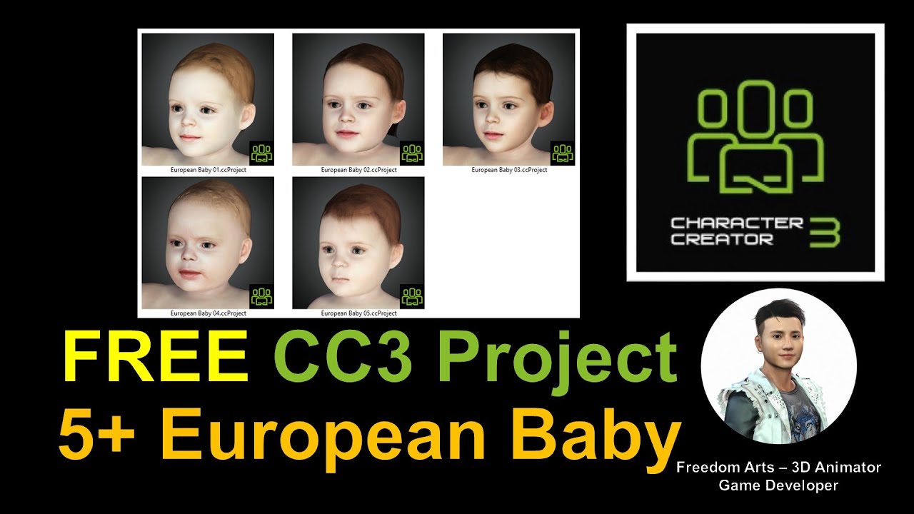 FREE 5+ European Babies CC3 Avatar – Character Creator 3 Contents Free Sharing