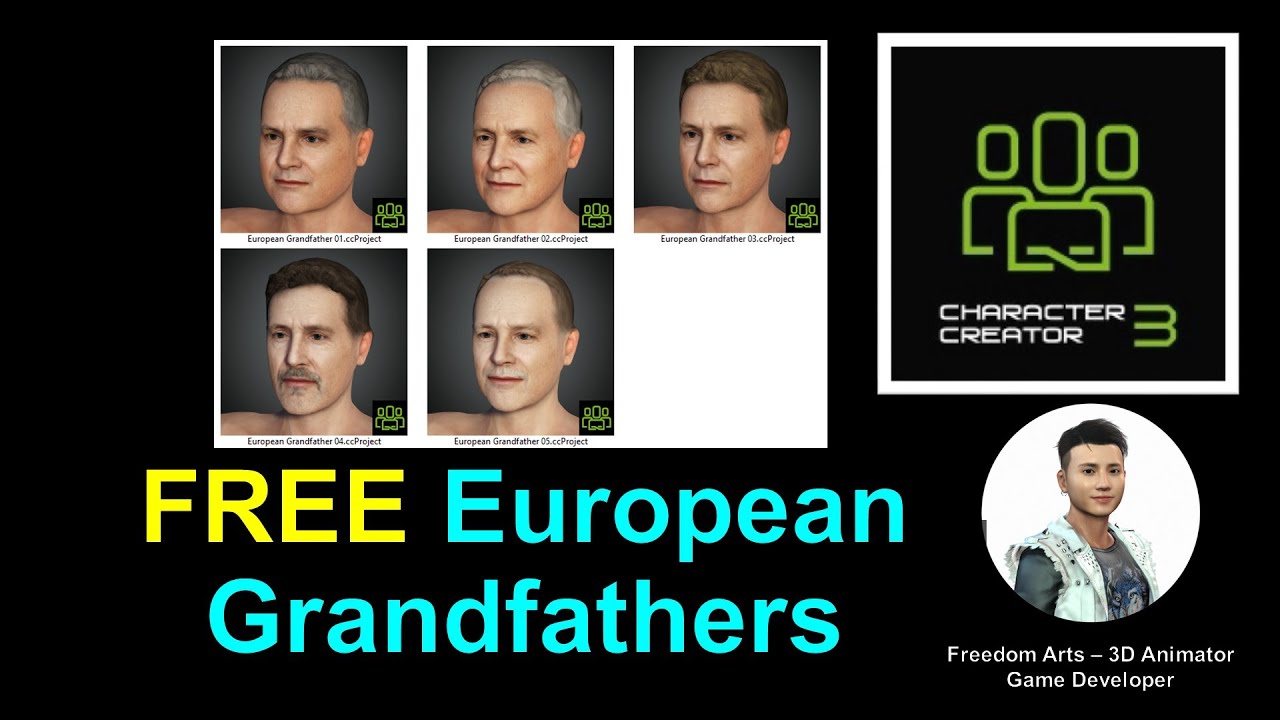 FREE 5+ European Grandfathers CC3 Avatar Pack 01 – Character Creator 3 Contents Free Sharing