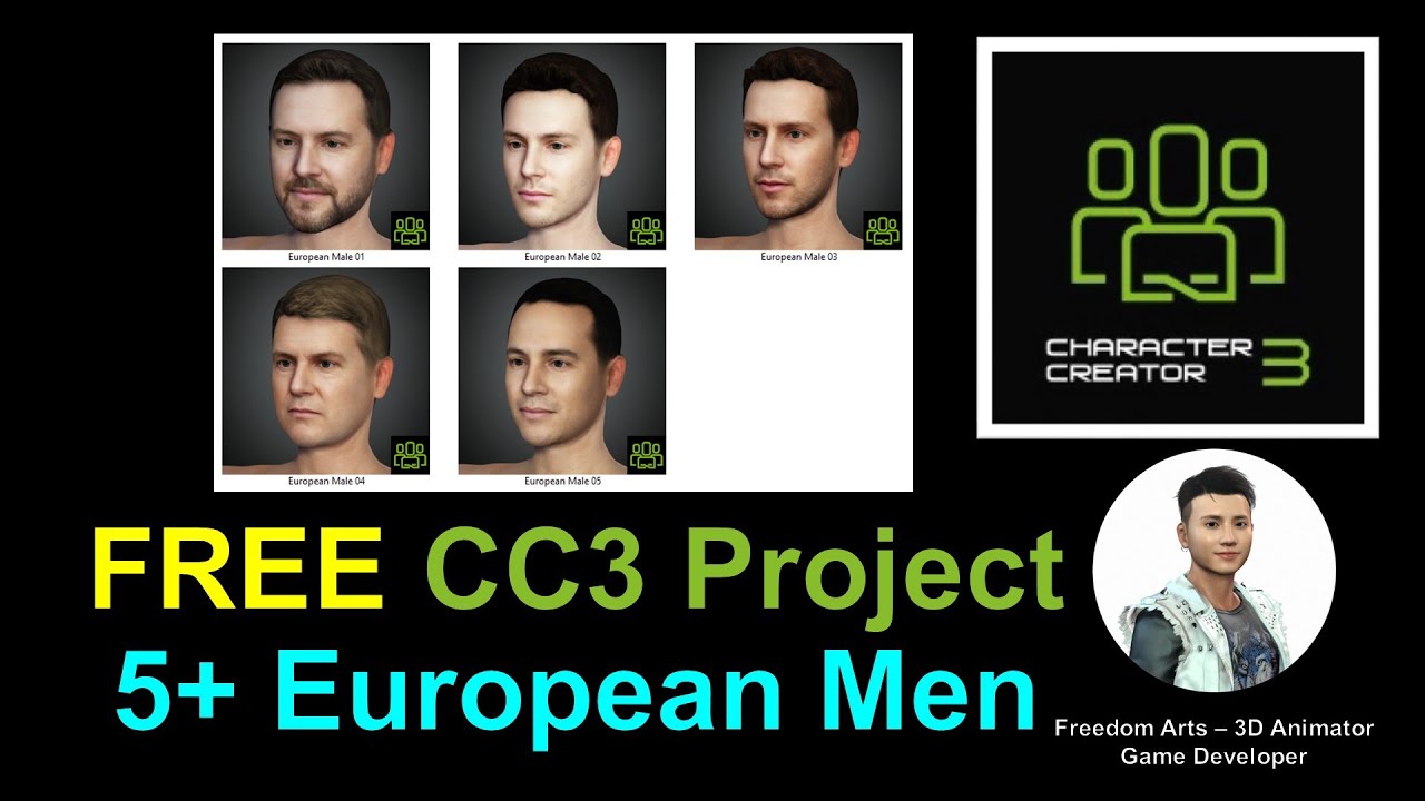 FREE 5+ European Men CC3 Avatar Pack 01 – Character Creator 3 Contents Free Sharing