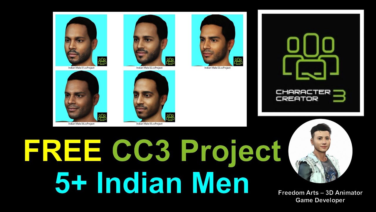 FREE 5+ Indian Male CC3 Avatar Pack 01 – Character Creator 3 Contents Free Sharing