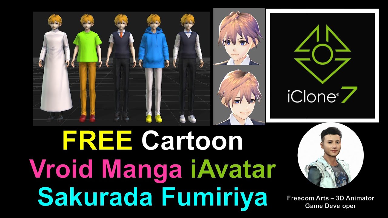 Free Anime Cartoon Vroid Manga iAvatar – Sakurada Fumiriya – iClone 7.9 Contents Free Sharing