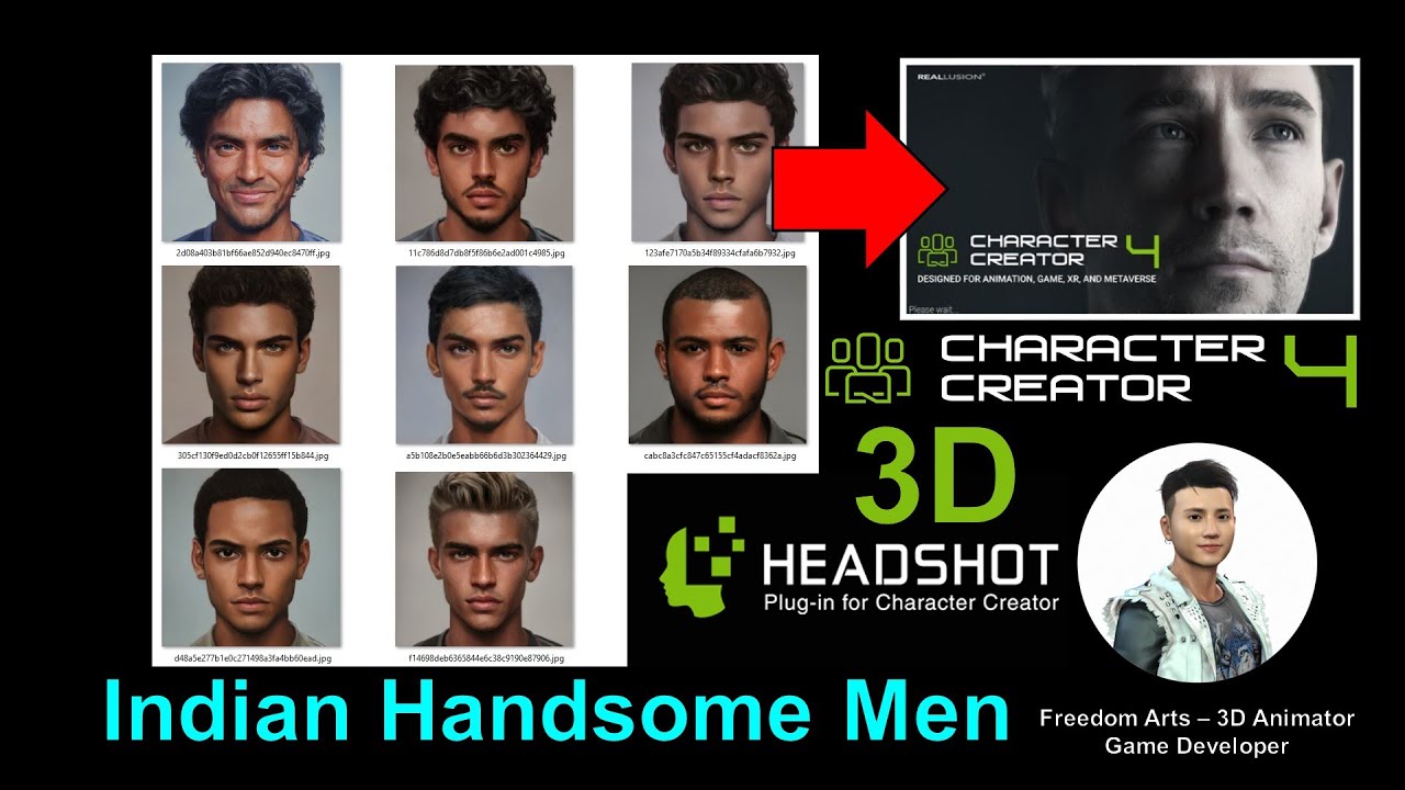 Indian Handsome Men Headshot Pack 01 – Character Creator 4 – High Quality Headshot Photo – Shared