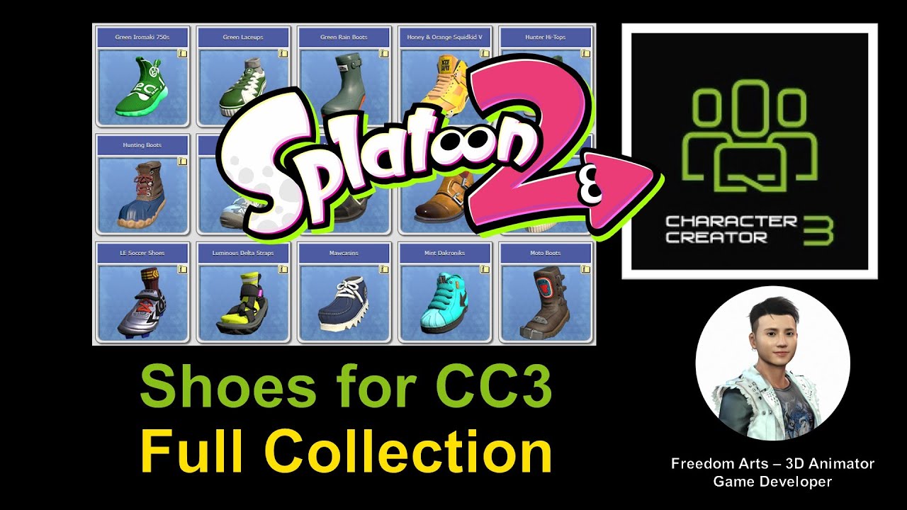 Shoes Full Collection – Character Creator 3.4 Tutorial – Splatoon 3D Models resource